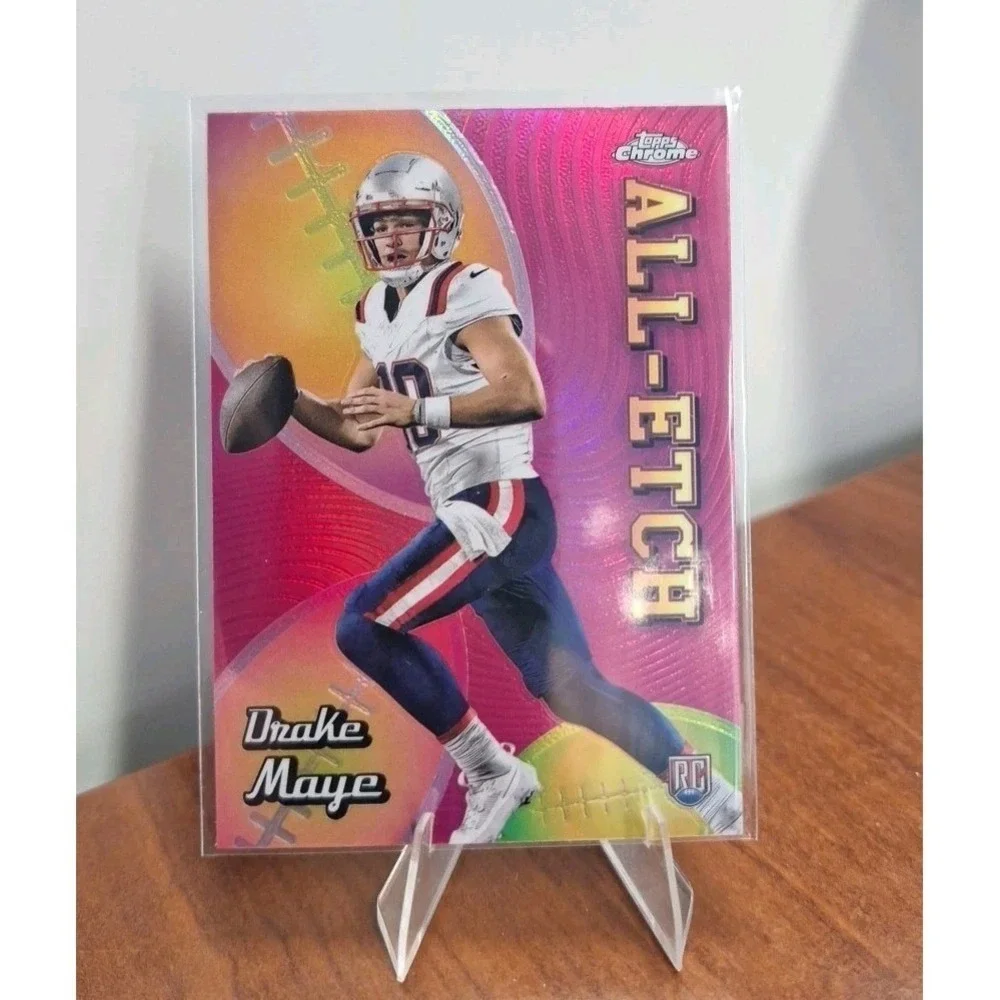 2024‎ Topps Chrome - All-Etch Drake Maye #CAE-DM Pink Refractor (RC)